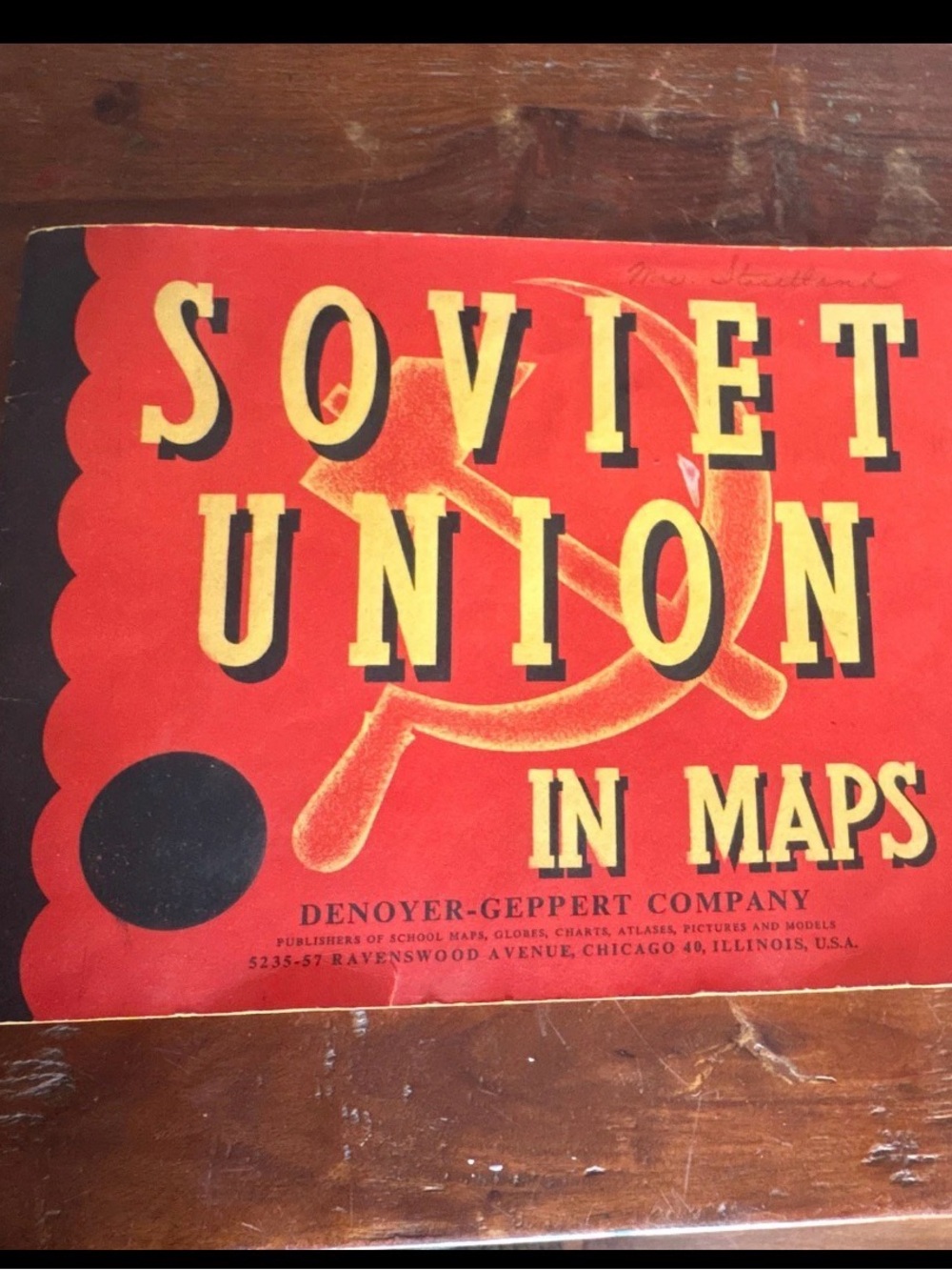 Vintage Red Soviet Union Map Cover